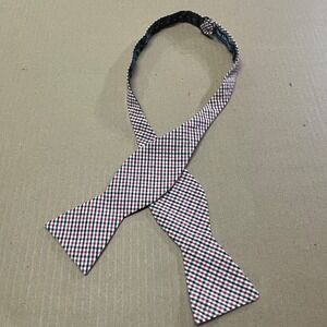 The Tie Bar Bow Tie Silk Self Tie 2.5 Gingham Red,‎ White, Black Adjustable